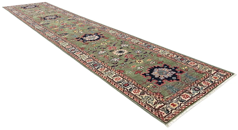 2'9"x14' Harshang Hand Knotted