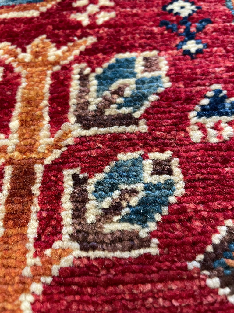 2'9"x16'2" Afghan Kuba Hand Knotted