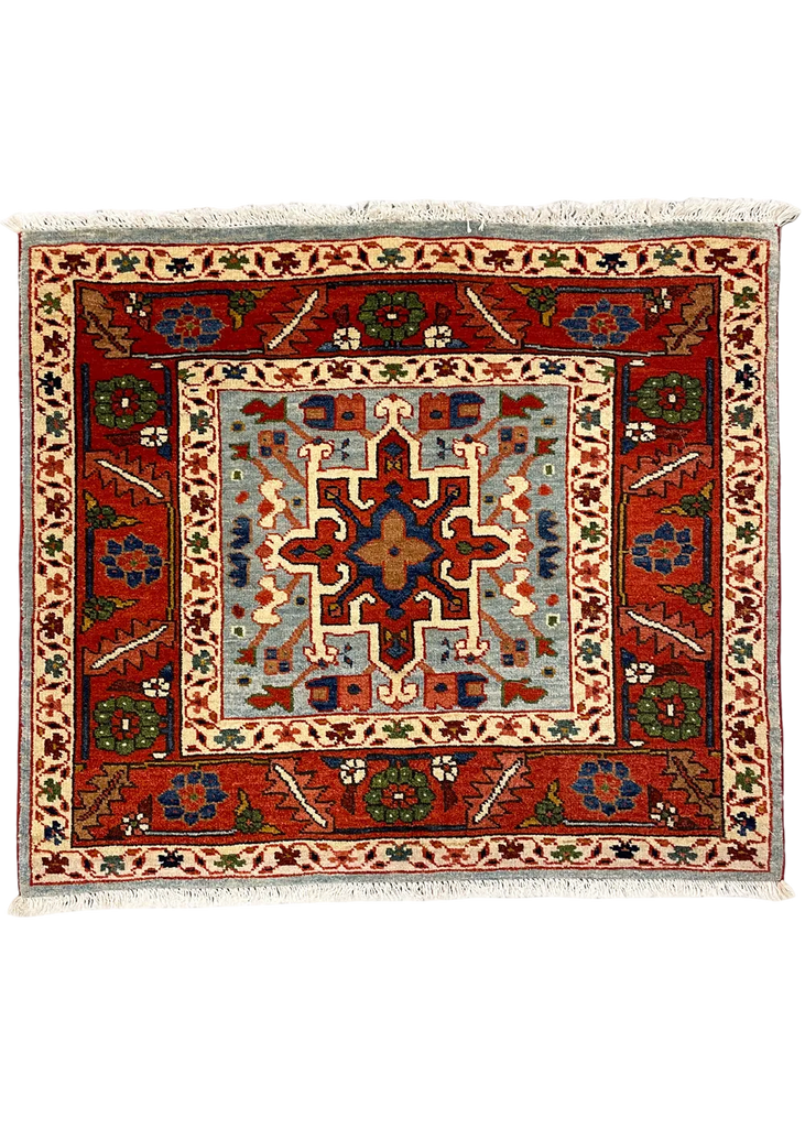 2'9"x2'5" Heriz Hand Knotted