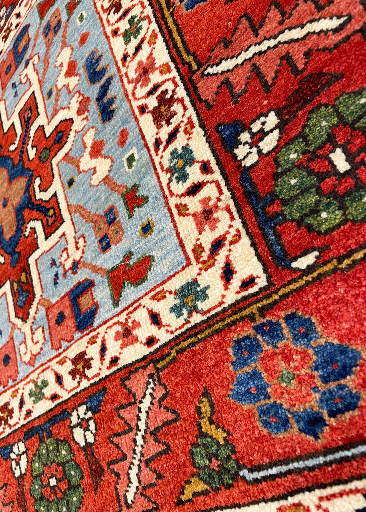 2'9"x2'5" Heriz Hand Knotted