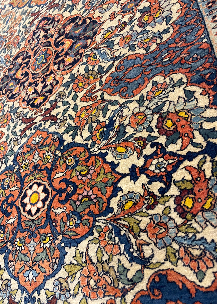 2'9"x4'1" Isphahan Fragment Hand Knotted