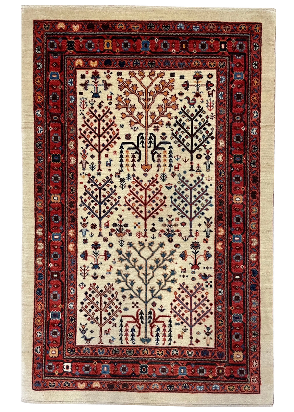 2'9"x4'4" Khamsehbaf Hand Knotted