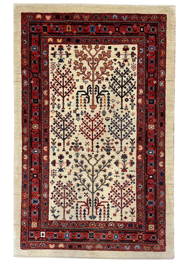 2'9"x4'4" Khamsehbaf Hand Knotted