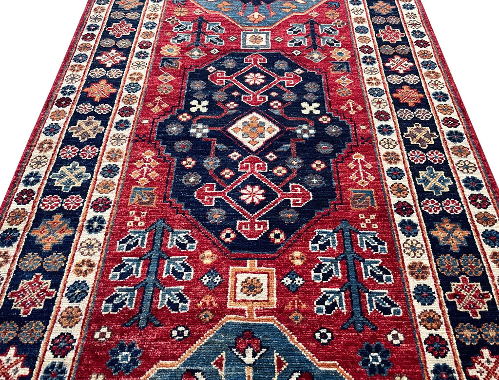 2'9"x9'10" Afghan-Kuba Hand Knotted