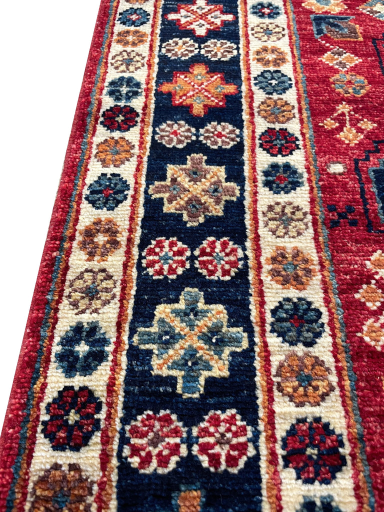 2'9"x9'10" Afghan-Kuba Hand Knotted