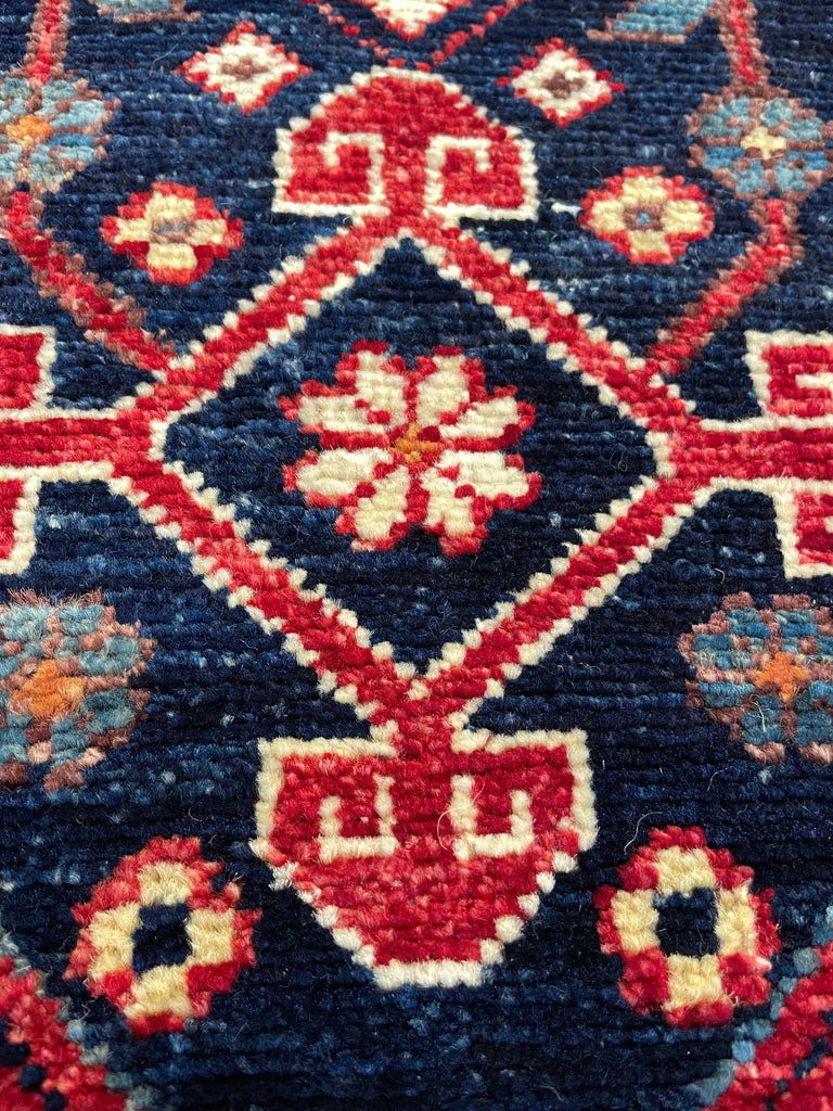 2'9"x9'10" Afghan-Kuba Hand Knotted
