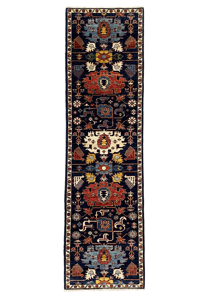 2'9"x9'6" Harshang Hand Knotted