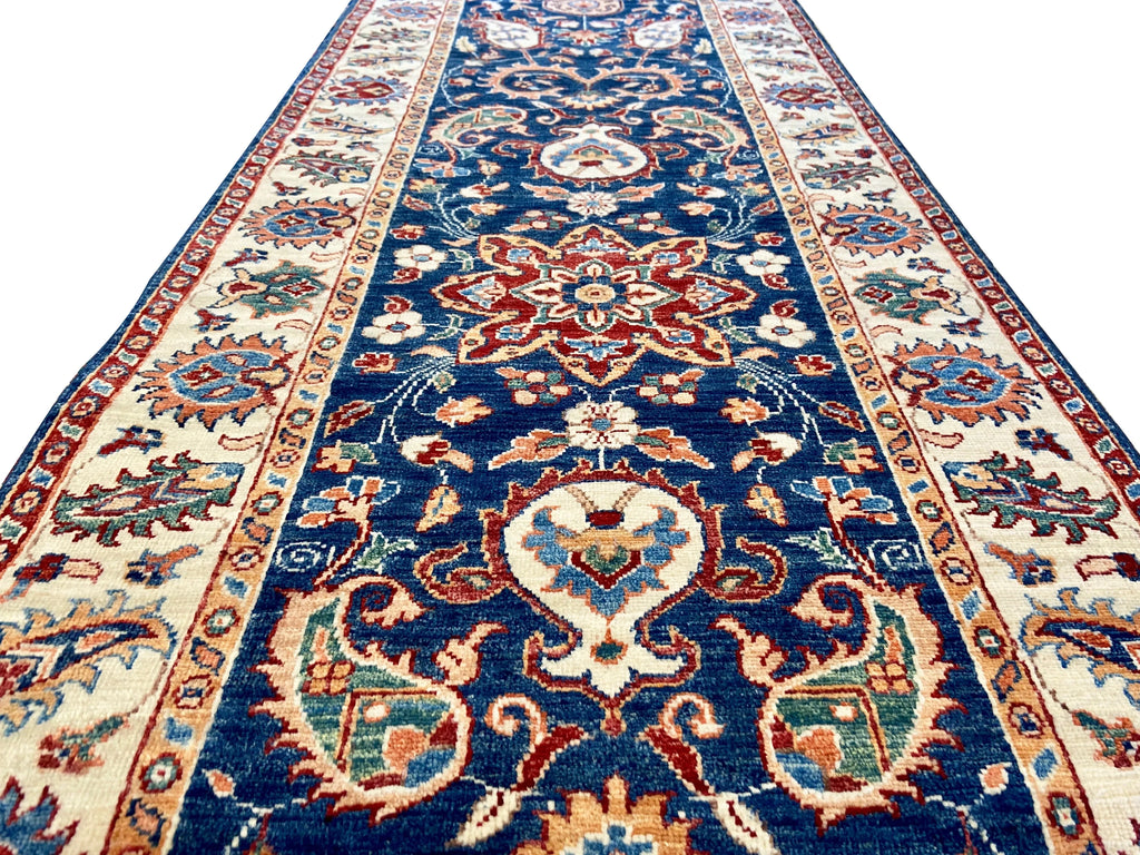 2'9"x9'9" Afghan-Kuba Hand Knotted