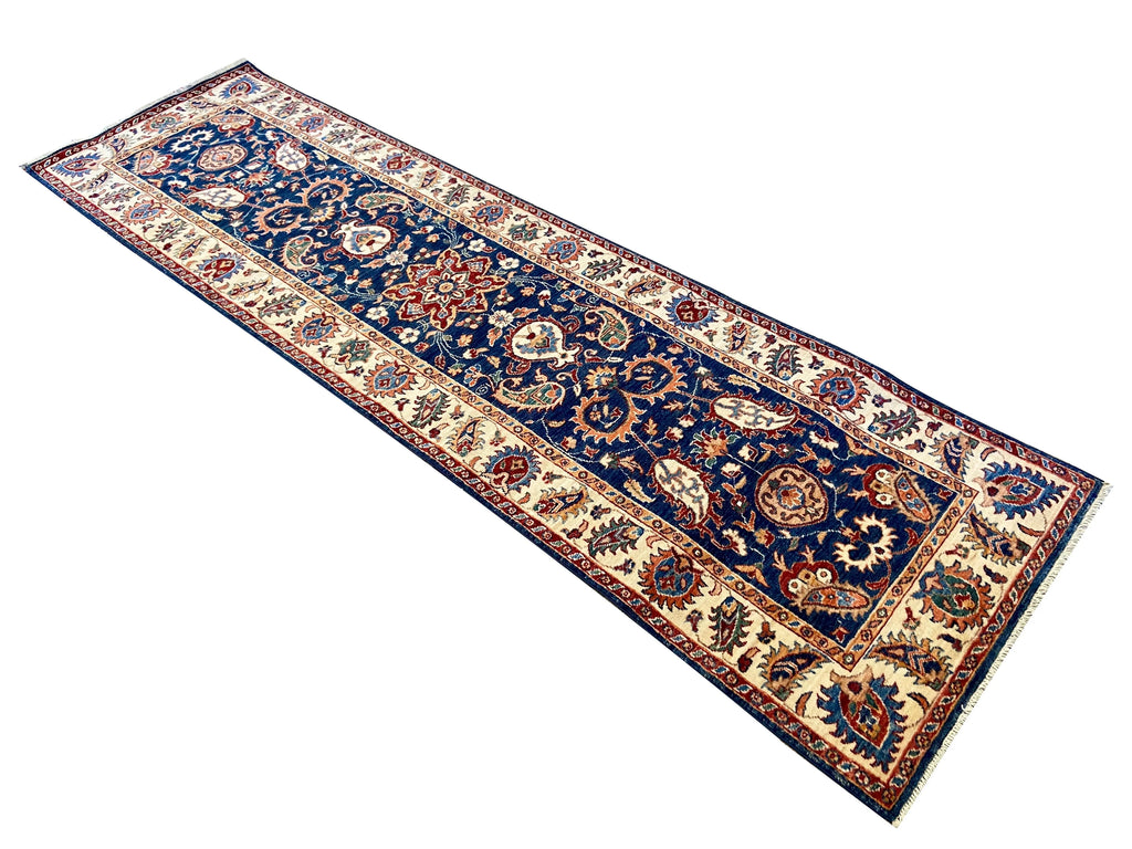 2'9"x9'9" Afghan-Kuba Hand Knotted