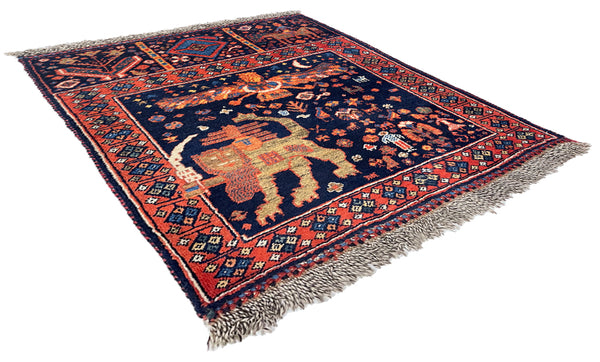 2'x2'5" Kurd Baktiari Hand Knotted