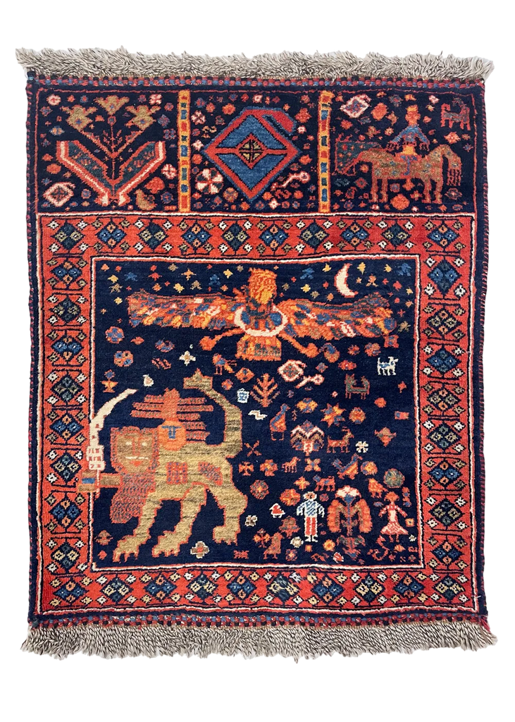 2'x2'5" Kurd Baktiari Hand Knotted