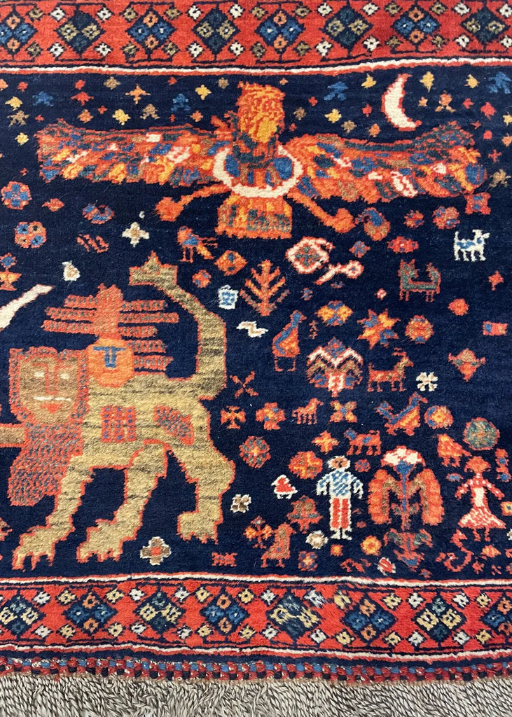 2'x2'5" Kurd Baktiari Hand Knotted