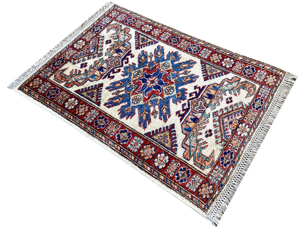 2'x2'9" Kazak Hand Knotted