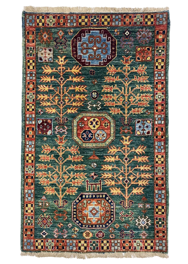 2'x3'1" Kazak Hand Knotted