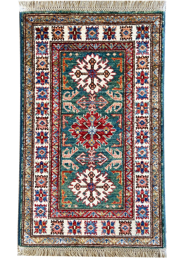 2x3'2" Kazak Hand Knotted
