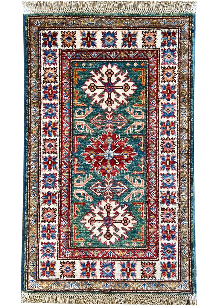 2x3'2" Kazak Hand Knotted