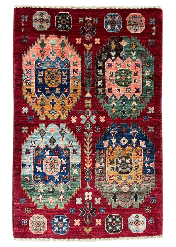2'x3' Kyrgyz Hand Knotted