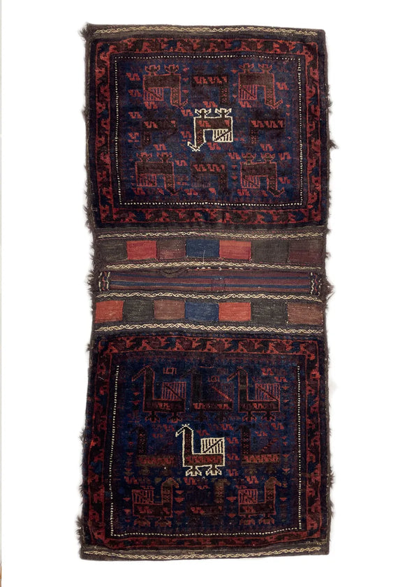 2'x4'1" Beluch "Bird" Complete Khordjin Hand Knotted