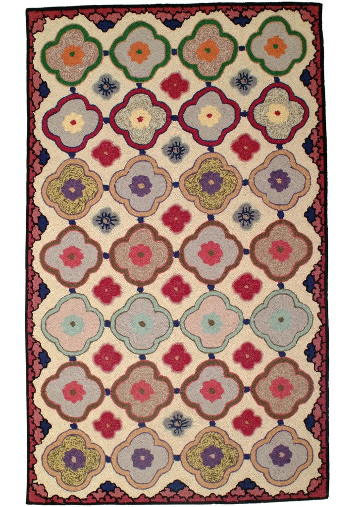 30's Floral hand hooked