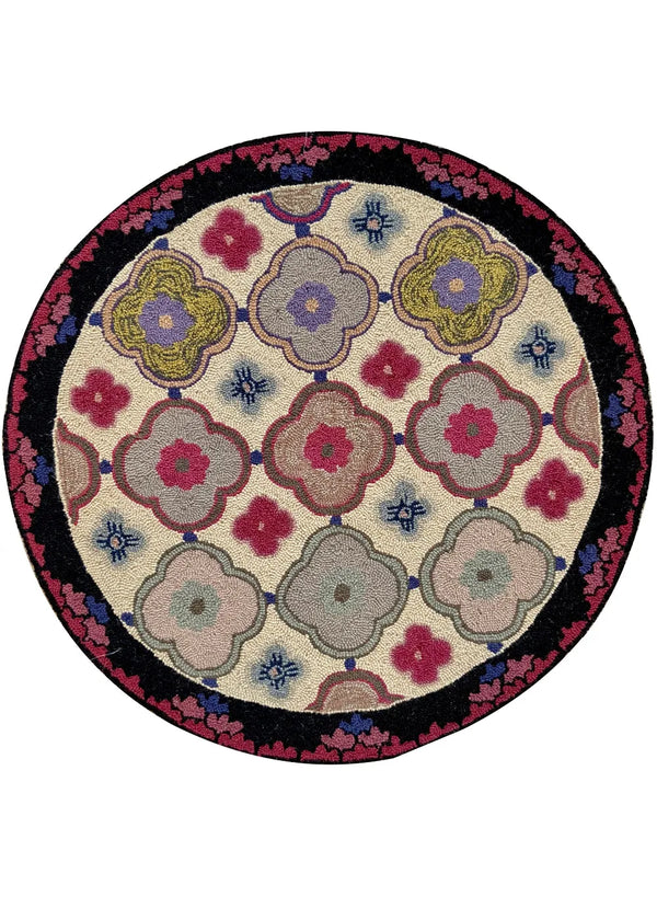 30's Floral hand hooked