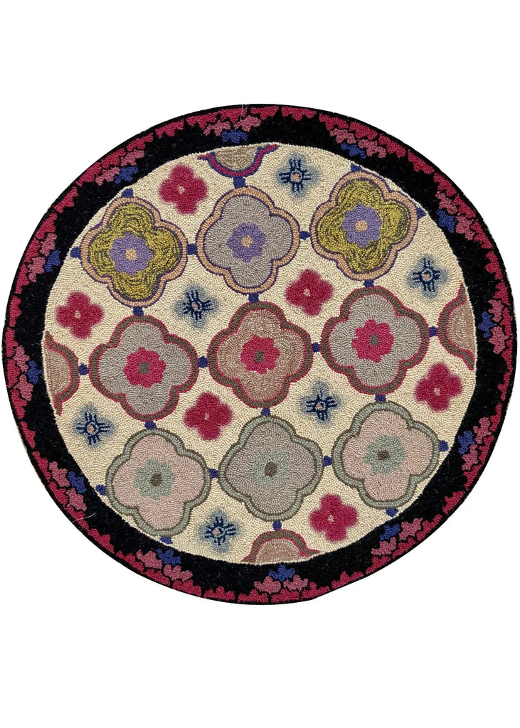 30's Floral hand hooked