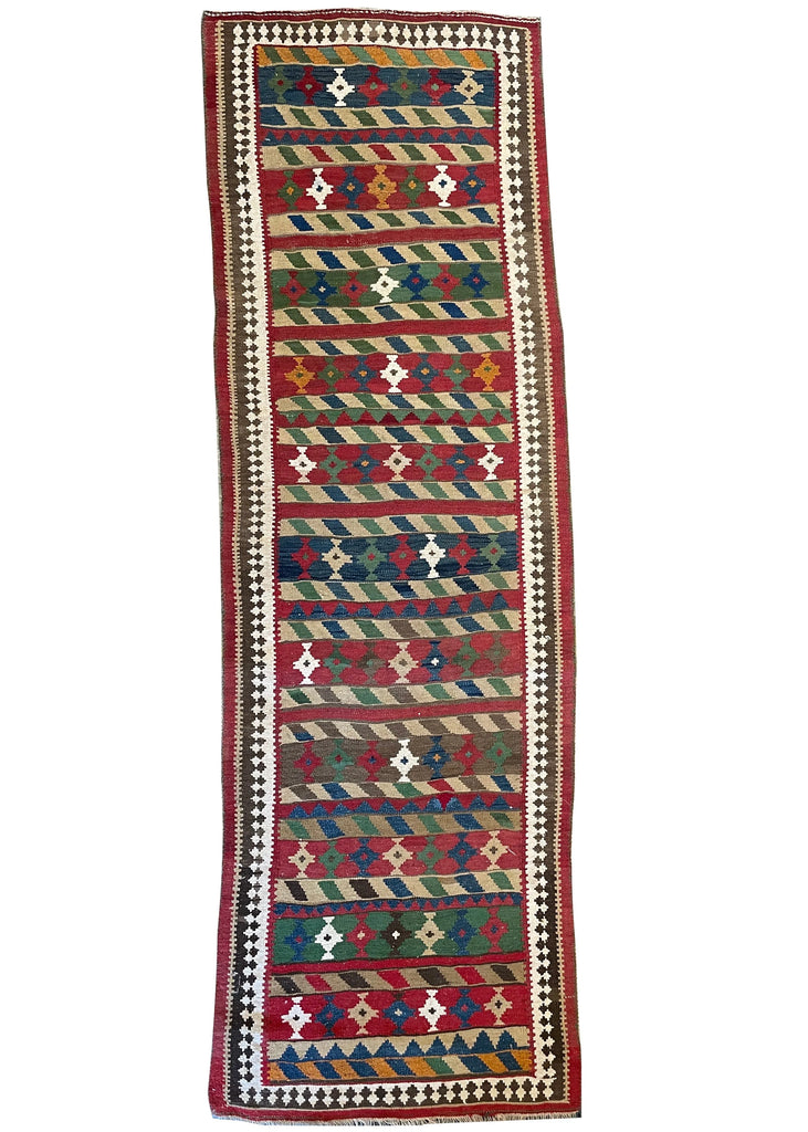 3'10"x11'10" Kurdish Kilim Hand Woven