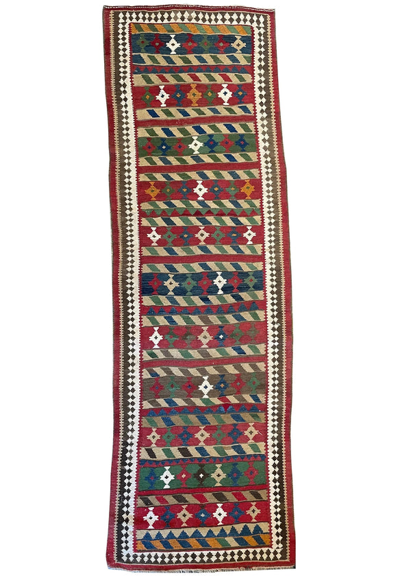 3'10"x11'10" Kurdish Kilim (s) Hand Woven