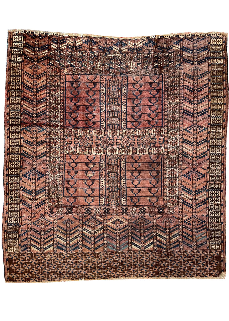 3'10"x4'5" Tekke Ensi Hand Knotted