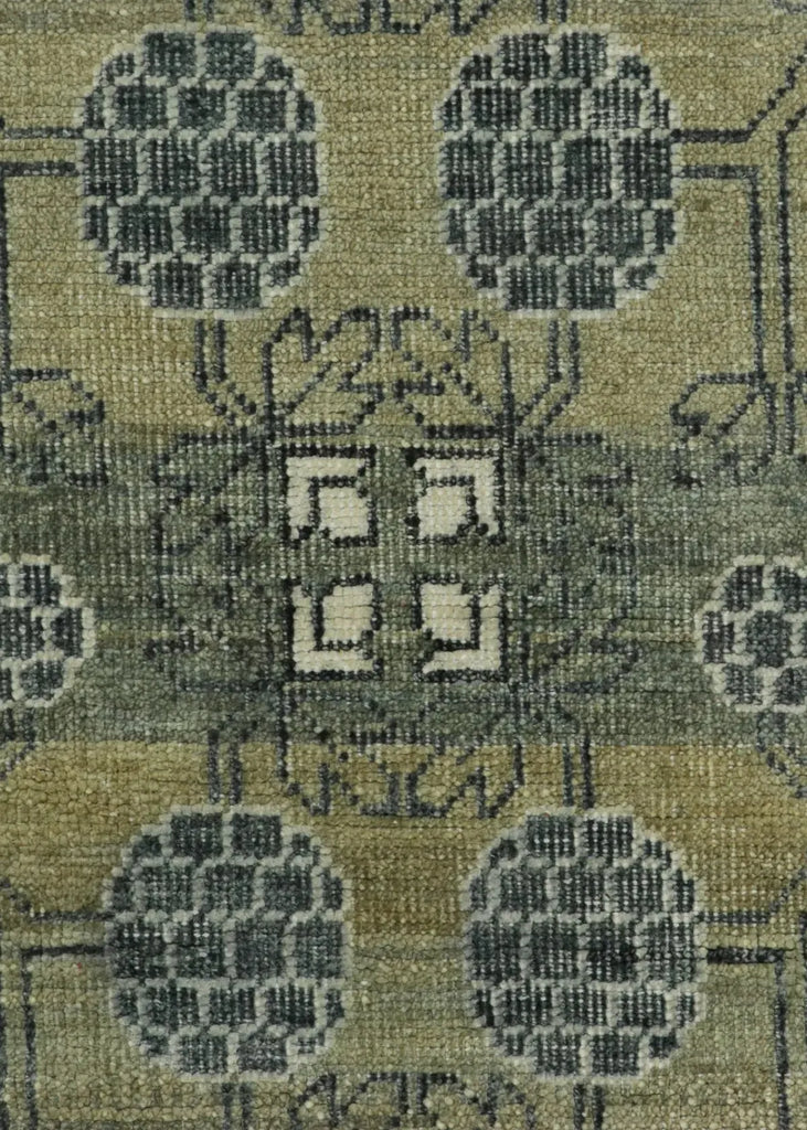 3'10"x5'1" Khotan Pomagrante Hand Knotted