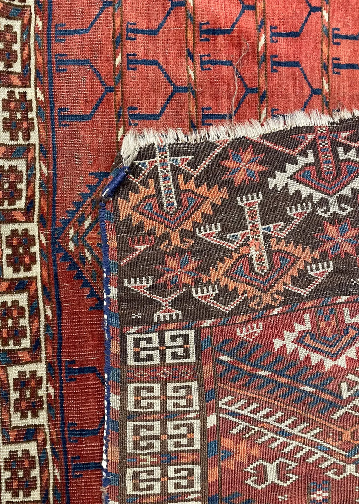 3'10"x5'5" Tekke Turkmen Ensi Hand Knotted