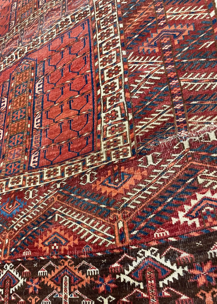 3'10"x5'5" Tekke Turkmen Ensi Hand Knotted