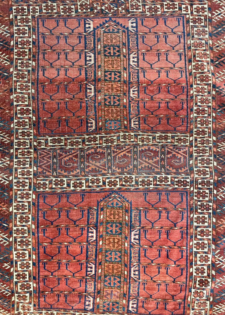 3'10"x5'5" Tekke Turkmen Ensi Hand Knotted