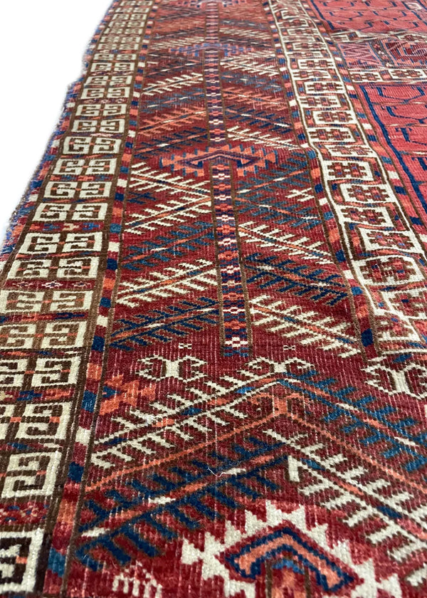 3'10"x5'5" Tekke Turkmen Ensi Hand Knotted