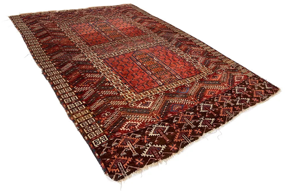 3'10"x5'5" Tekke Turkmen Ensi Hand Knotted