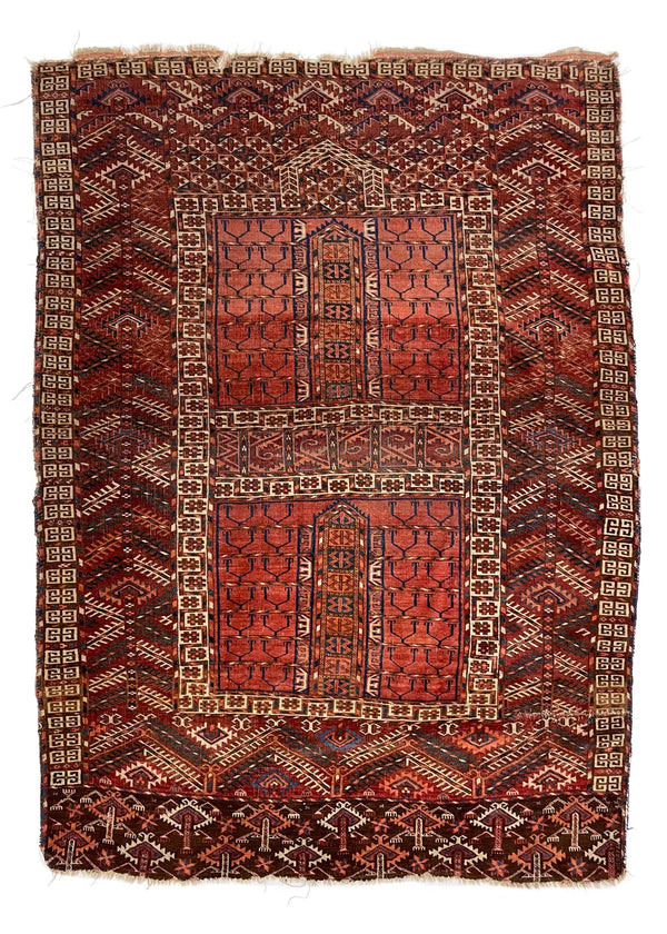 3'10"x5'5" Tekke Turkmen Ensi Hand Knotted
