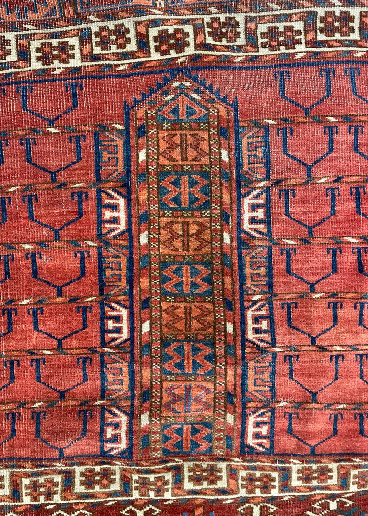 3'10"x5'5" Tekke Turkmen Ensi Hand Knotted