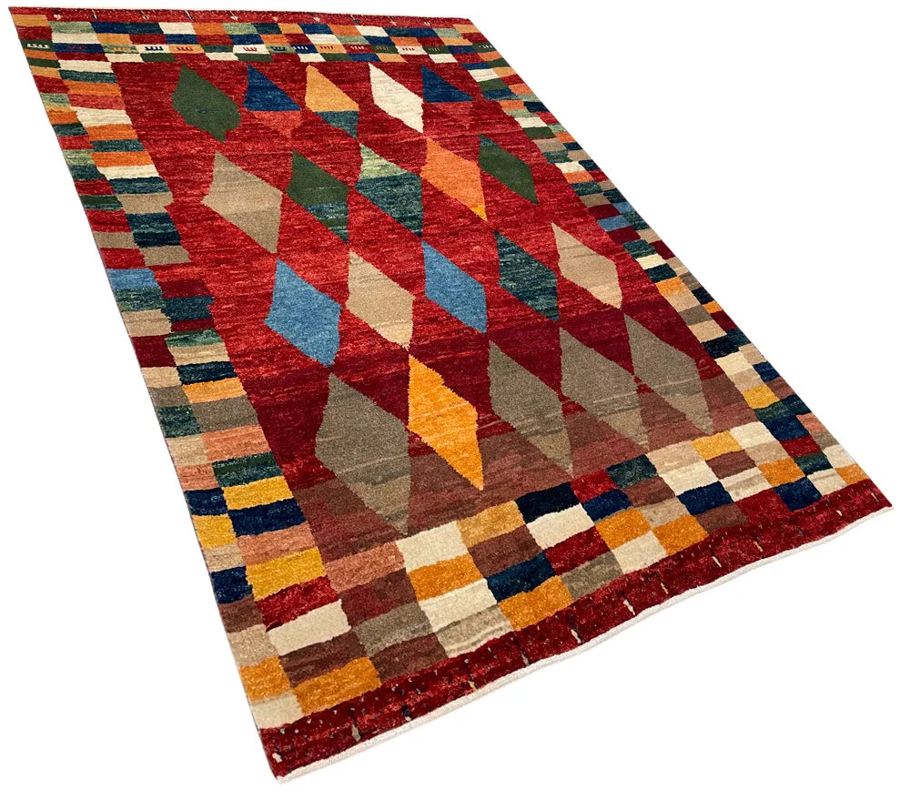 3'10"x5' Kashkuli Gabbeh Hand Knotted