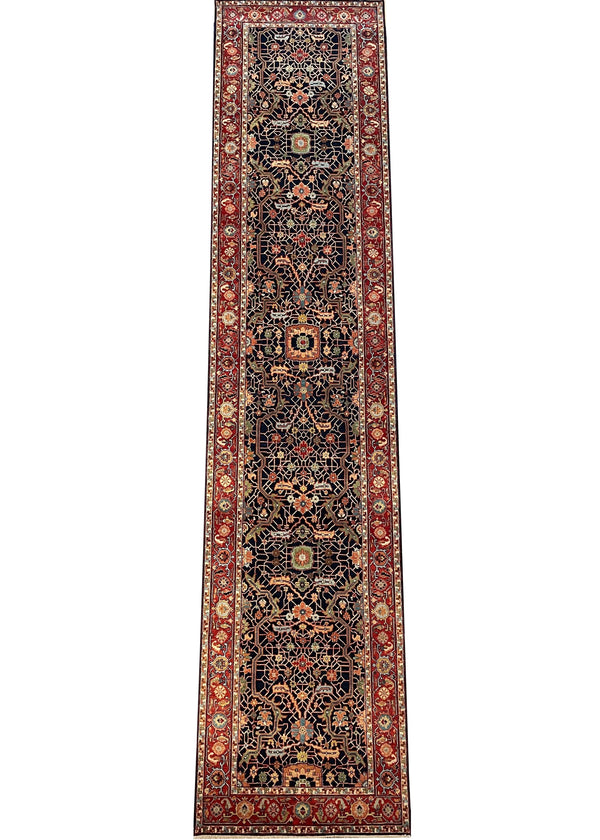 3'11"x17'9" Arabesque Hand Knotted