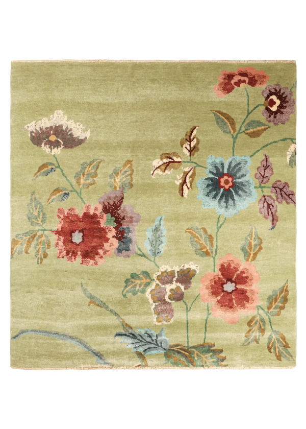 3'11"x4'2" Art Deco Hand Knotted