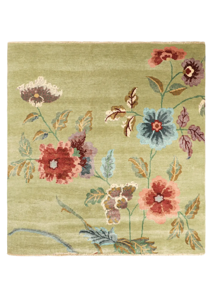 3'11"x4'2" Art Deco Hand Knotted