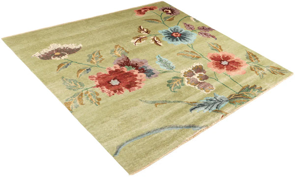 3'11"x4'2" Art Deco Hand Knotted