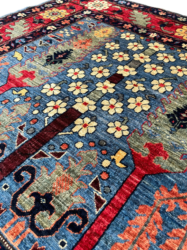 3'11"x4' Afghan-Bakshiesh Hand Knotted