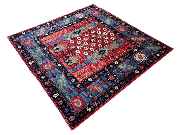 3'11"x4' Afghan-Bakshiesh Hand Knotted