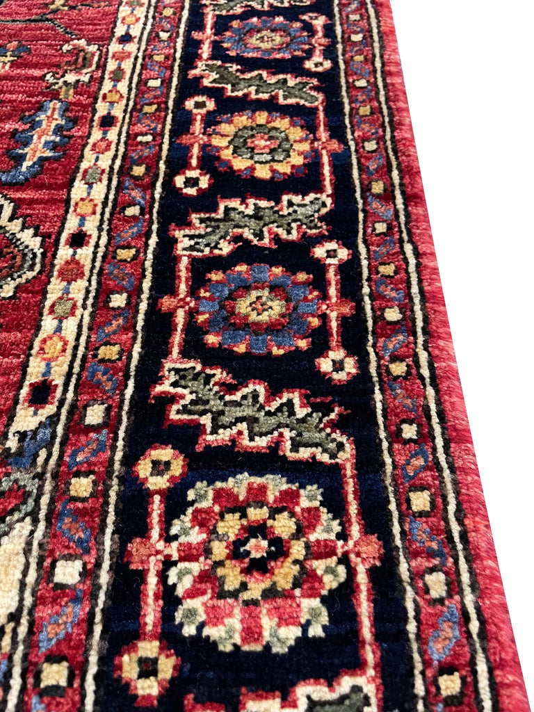 3'11"x4' Afghan-Heriz Hand Knotted