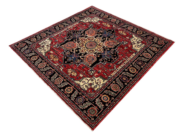 3'11"x4' Afghan-Heriz Hand Knotted