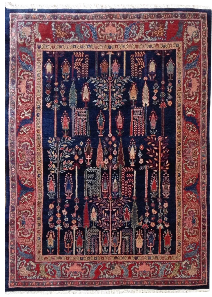 3'11x5'4 Bijar Hand Knotted