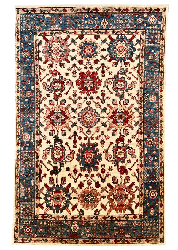 3'11"x6'2" Afghan-Kolyai Hand Knotted