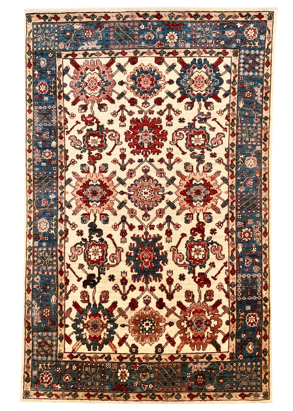 3'11"x6'2" Afghan-Kolyai Hand Knotted