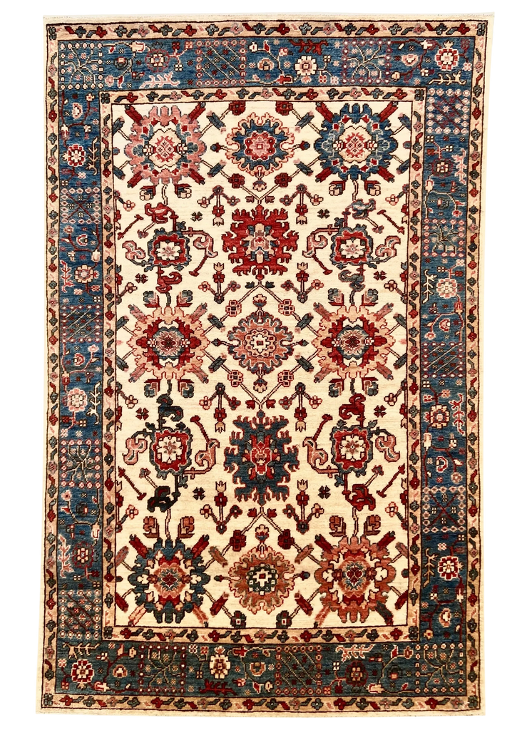 3'11"x6'2" Afghan-Kolyai Hand Knotted