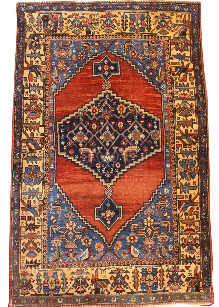 3'11"x6'4" Kolyai Kurdish Hand Knotted
